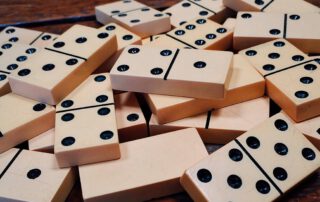 Juego de mesa. Fichas de dominó